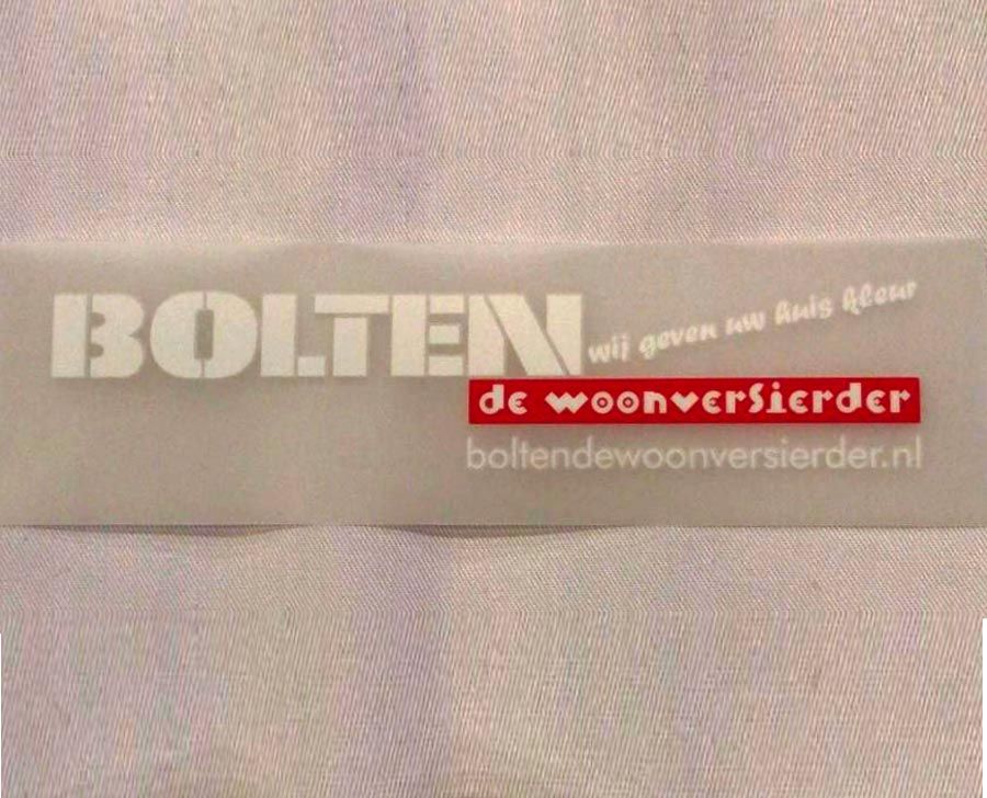 Bolten, logo bedrukken bij Basis Bedrijfskleding